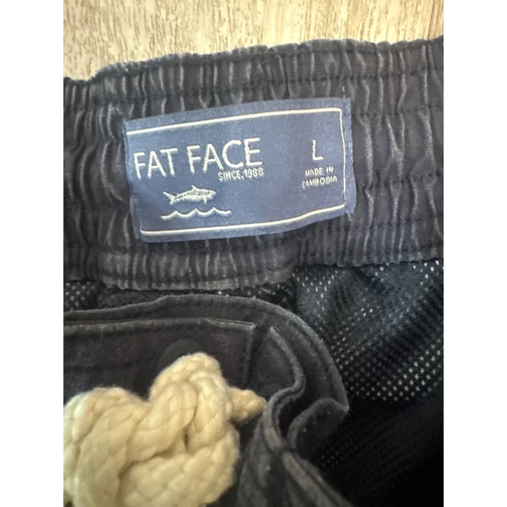 FatFace Men's Camber Board Shorts Size Large Teal Navy Mesh‎ Lined Swim Trunks